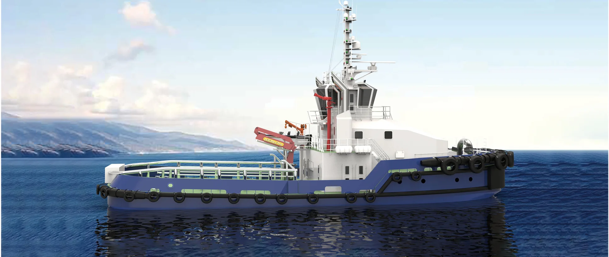 34 m azimuth stern drive harbour tug with 70 t bollard pull
