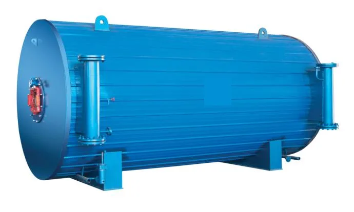 Horizontal marine boiler, exhaust-gas heated